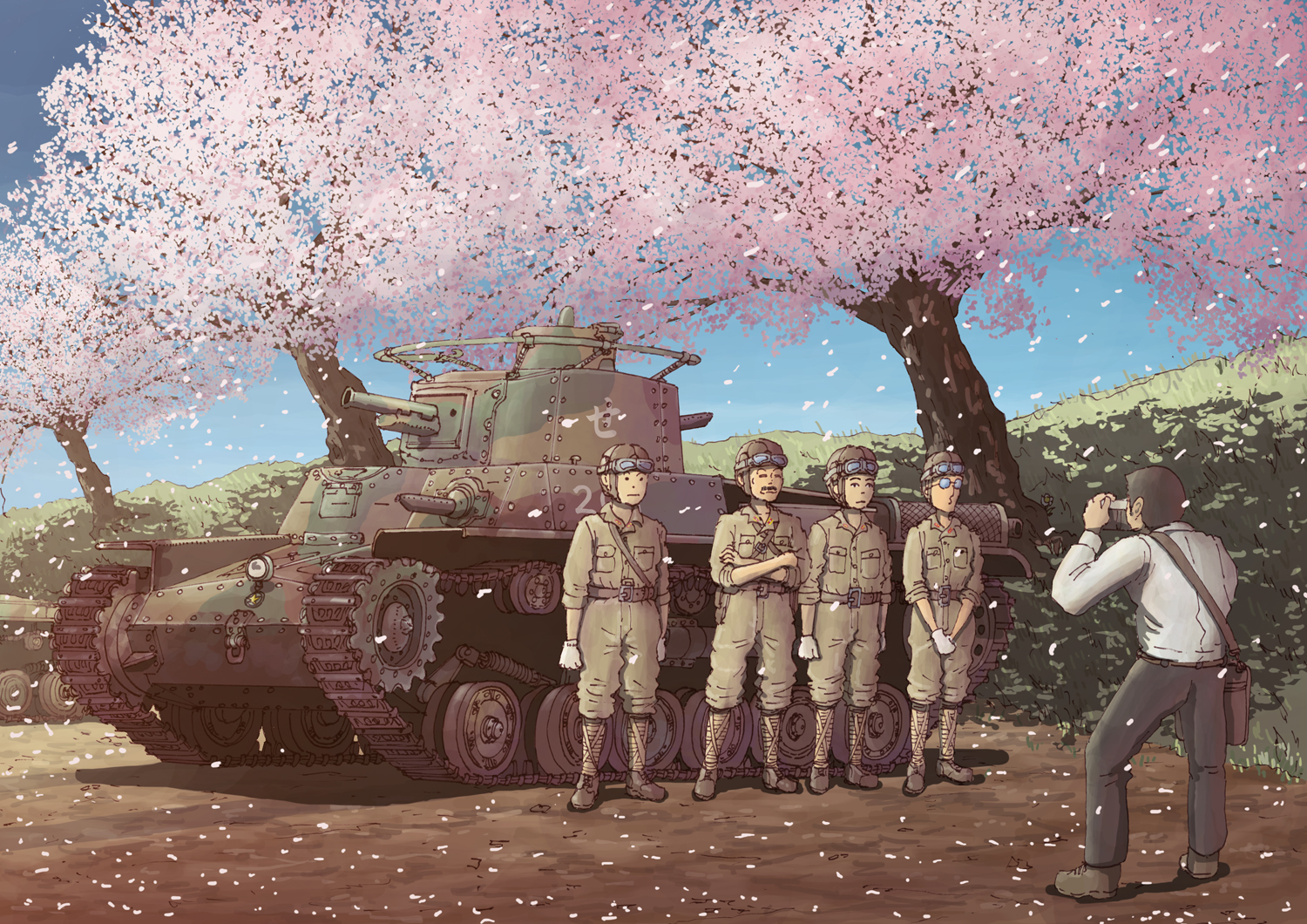 Экипаж танка ВМВ Японии