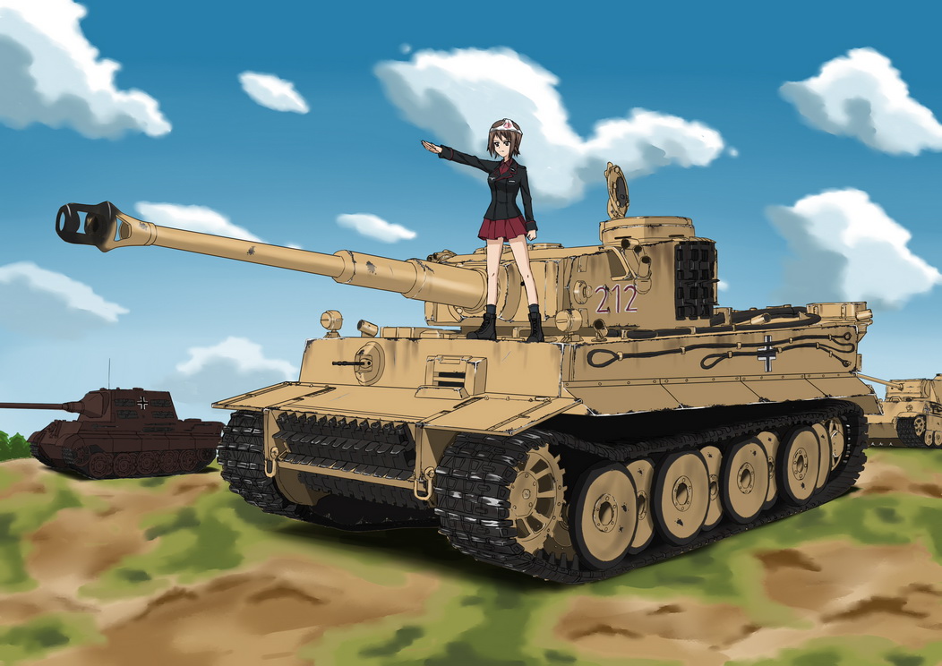 Арт h. Тигр Порше Gup. Girls und Panzer тигр 2. Аниме танкистки тигр. Тигр Порше girls und Panzer.