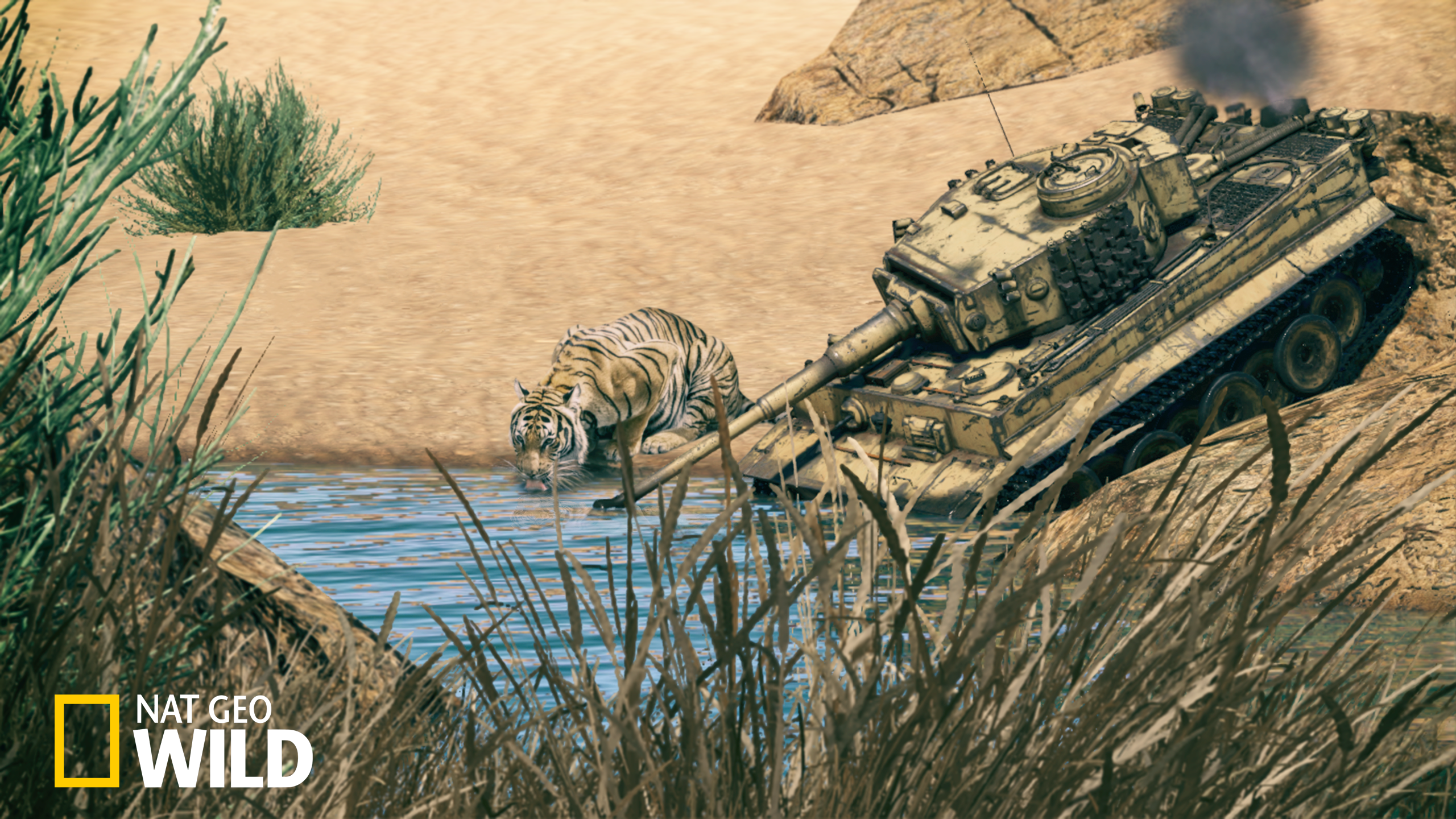 Танк тигр в пустыне арт