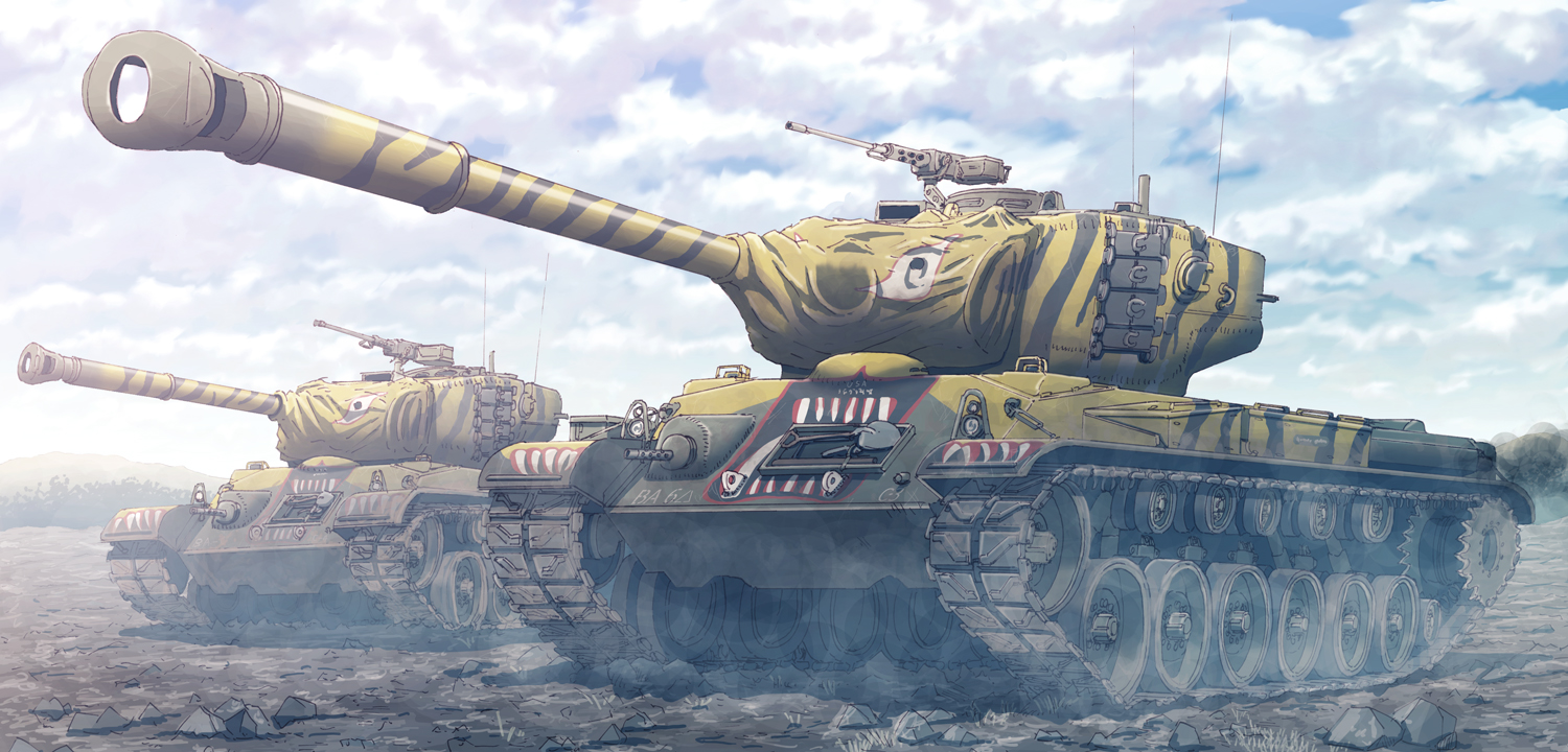 Арта 46. M46 Patton Tiger. M26 Pershing аниме. M46 Patton Art. Танк Першинг арт.