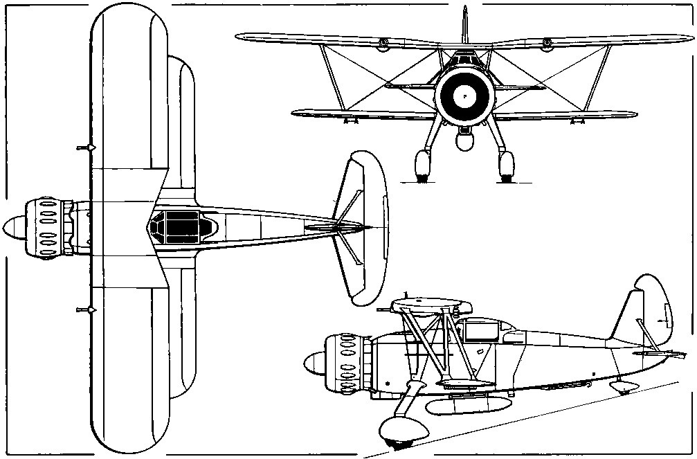 Биплан самолет чертежи