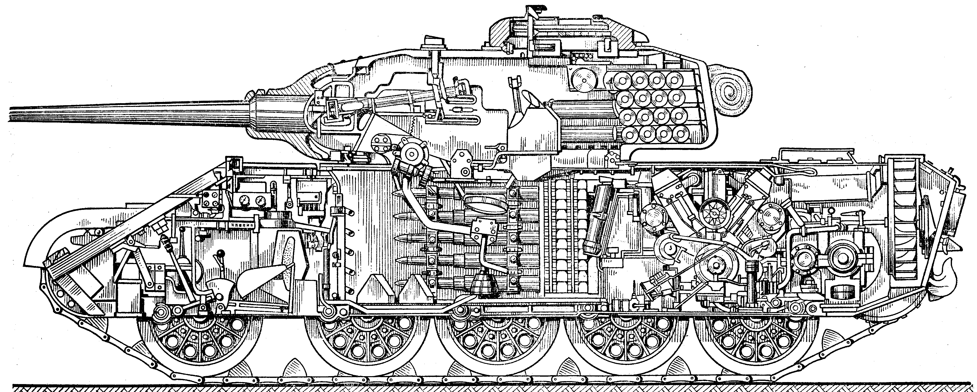 Чертеж танка т 44