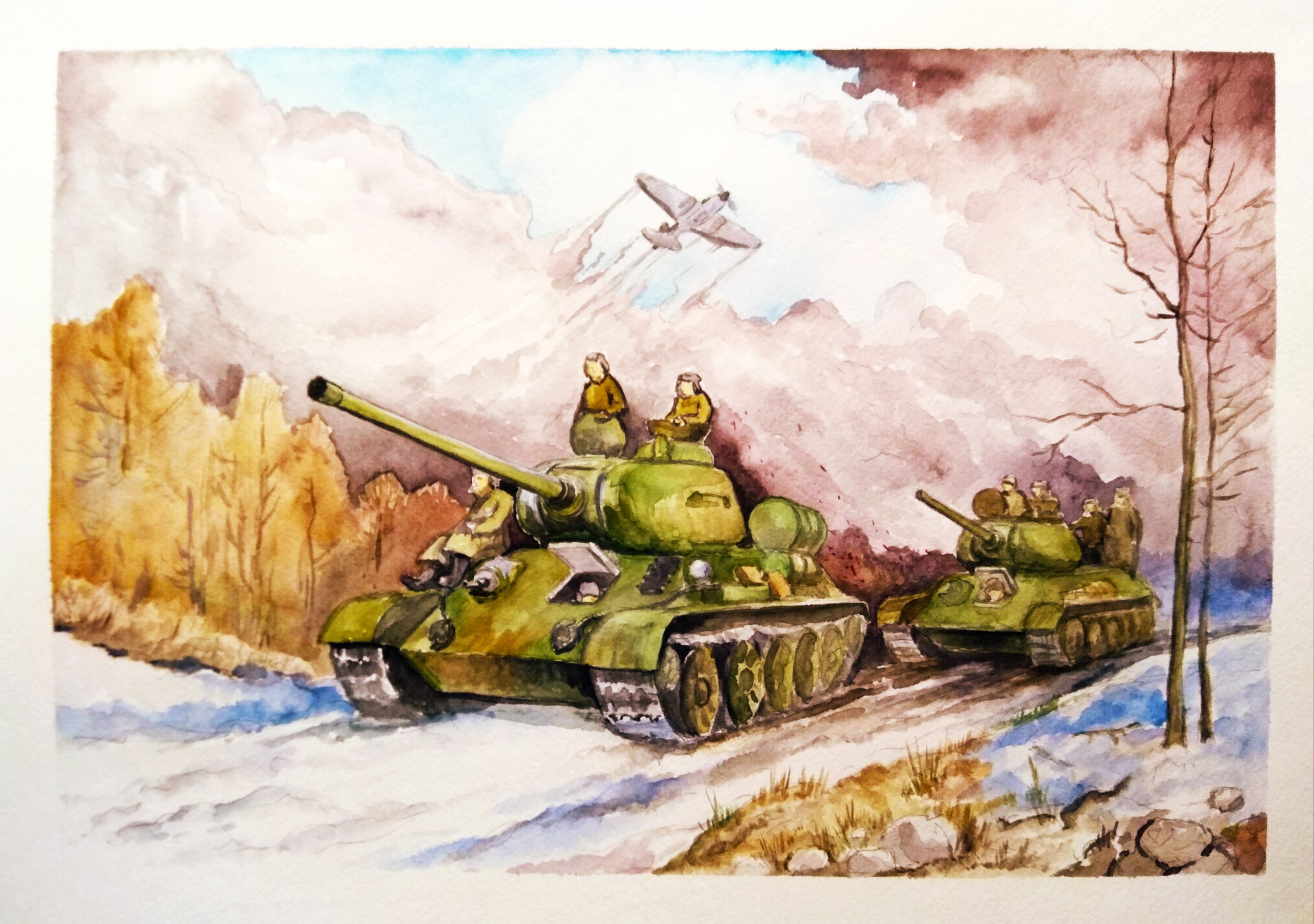 Картина красками о войне